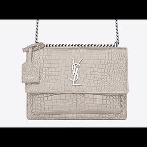 Saint Laurent Sunset Medium Crocodile-Embossed bag